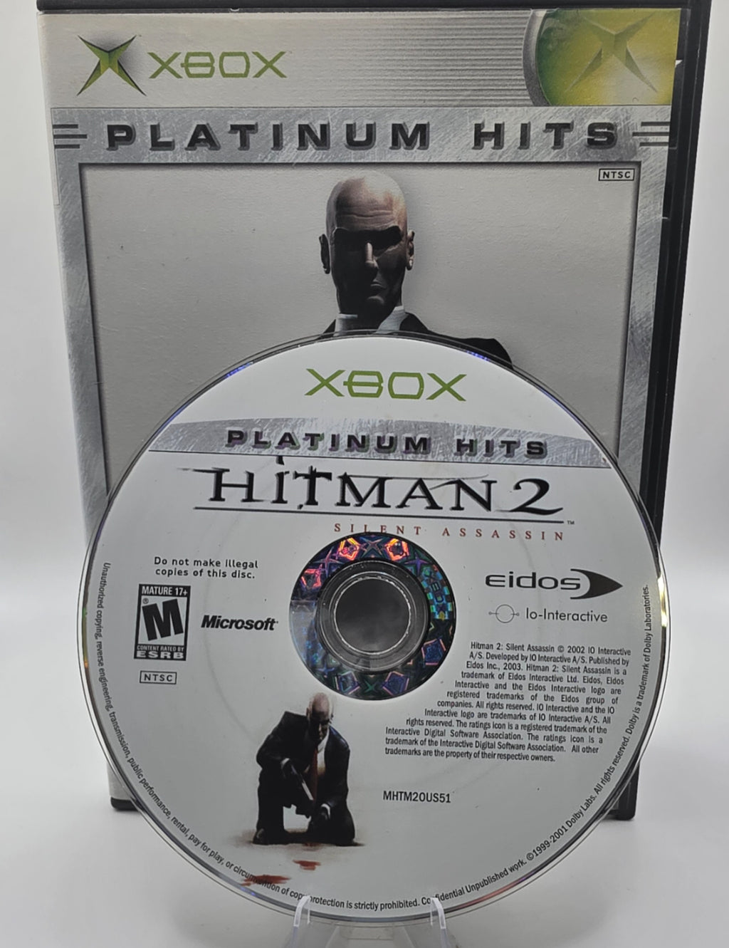 Hitman 2 Silent Assassin Xbox Platinum Hits Disc + Case