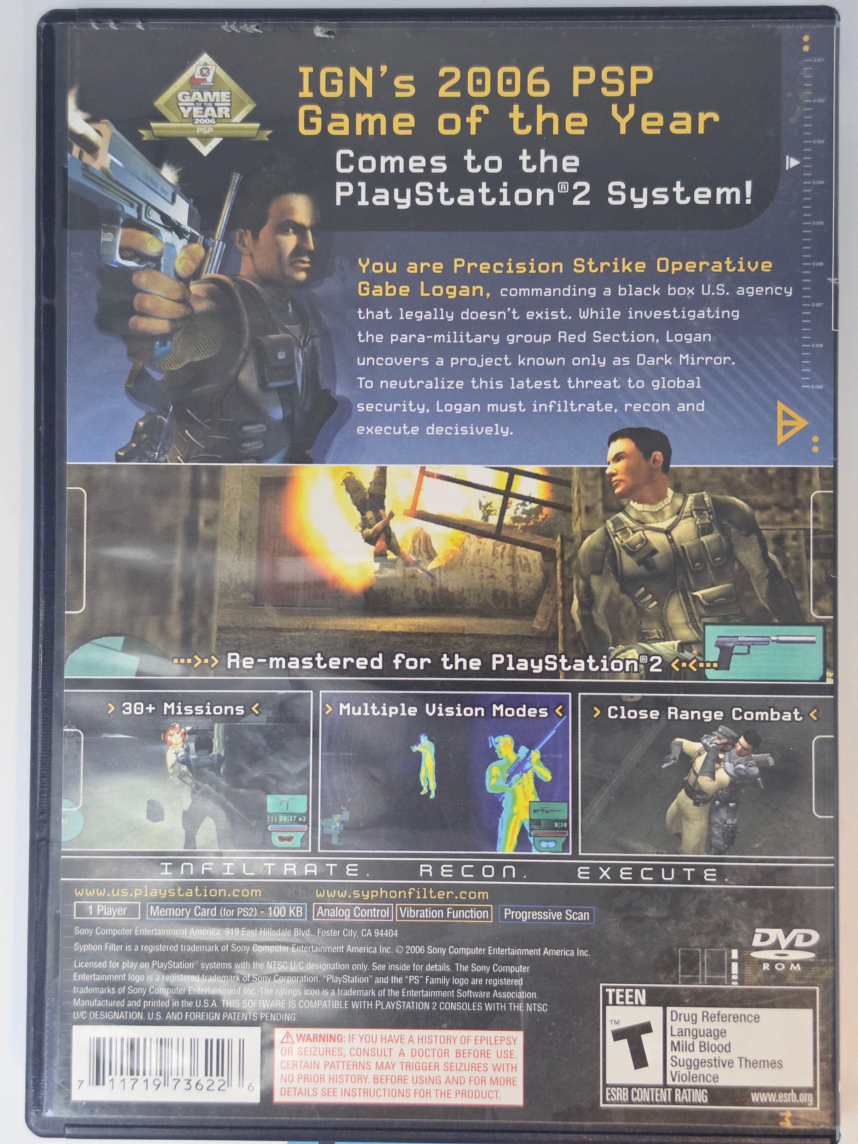 Syphon Filter Dark Mirror PS2 Complete In Box CIB