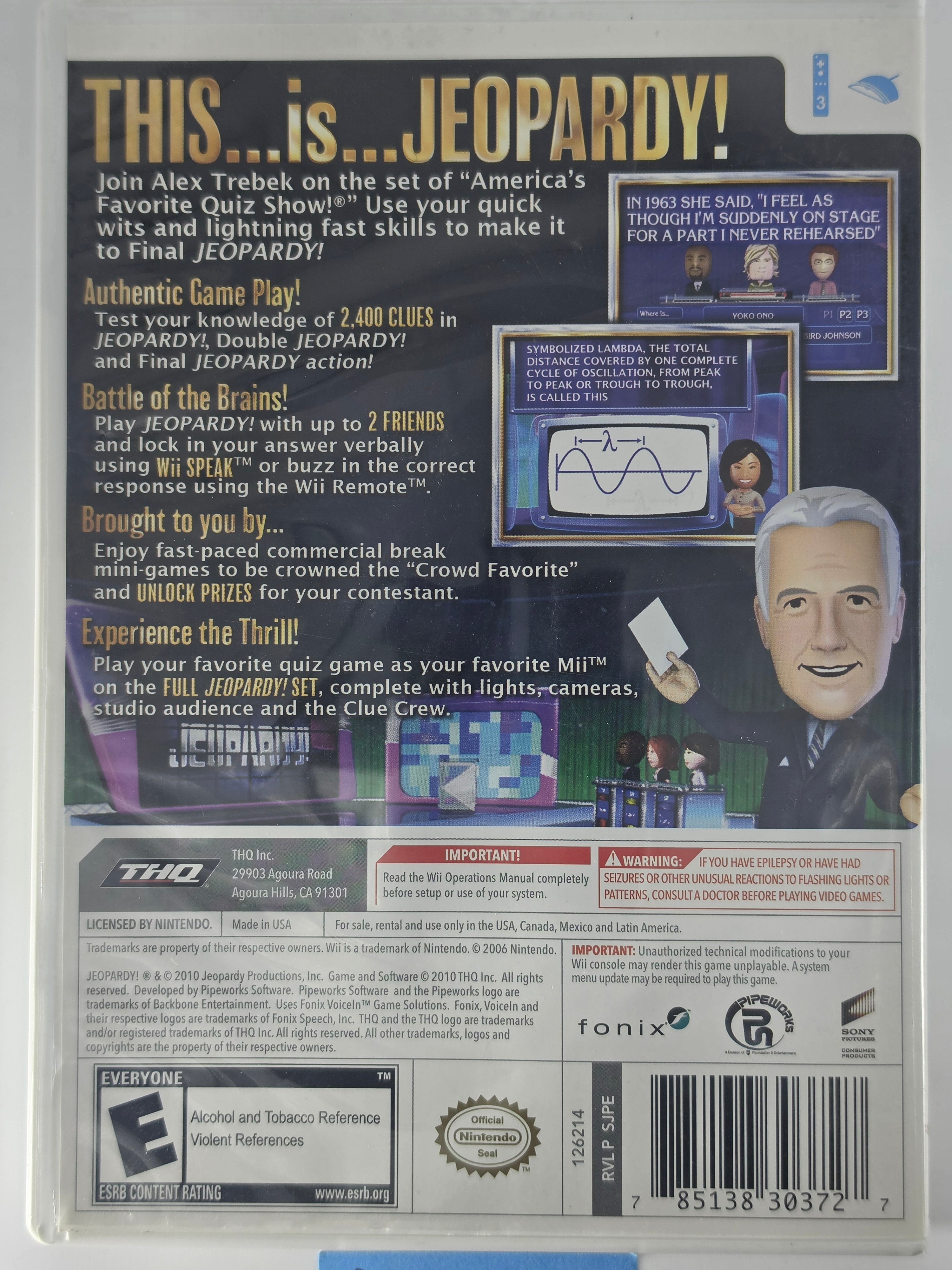 Jeopardy! Wii Quiz Show Trivia Box+Game