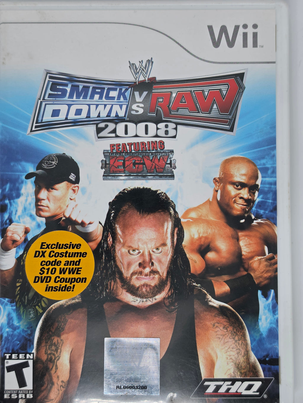 WWE SmackDown vs. Raw 2008 Nintendo Wii Case and Disc Tested Working