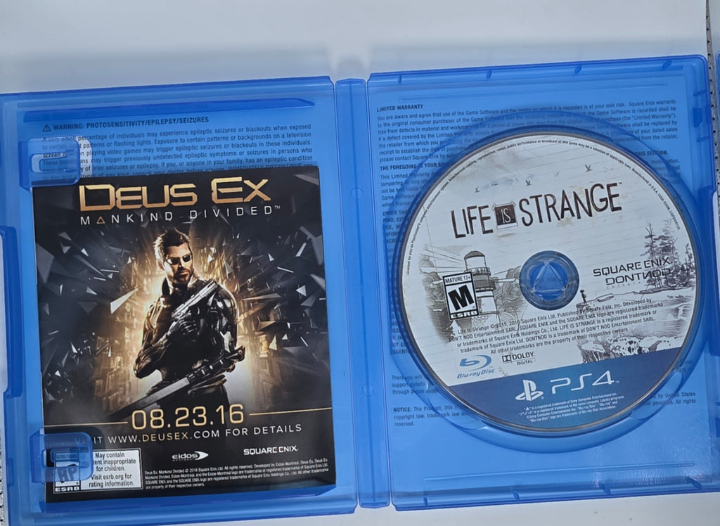 Life Is Strange PlayStation 4 Case and Disc Tested Working