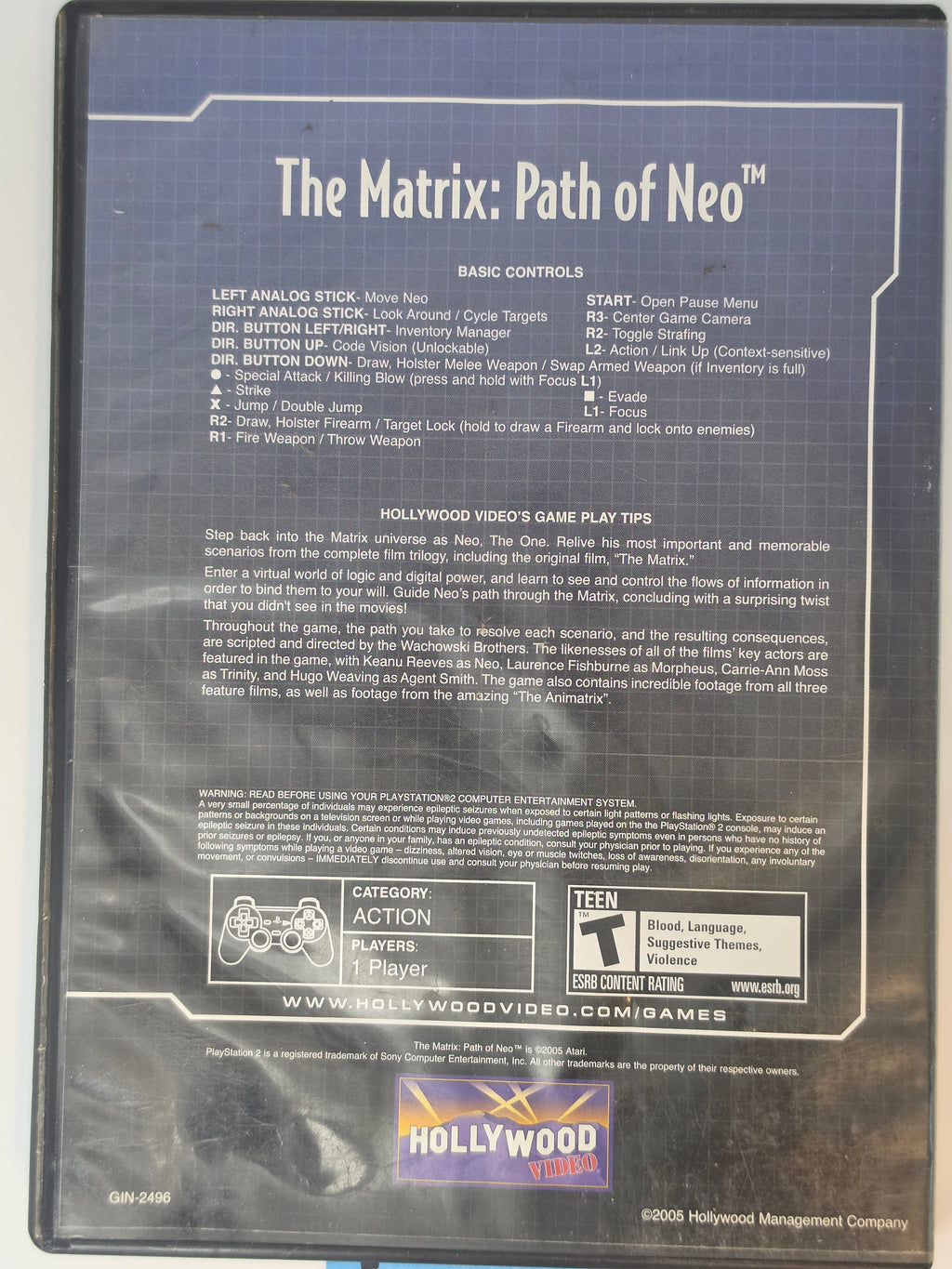 The Matrix: Path of Neo PS2 Case and Disc