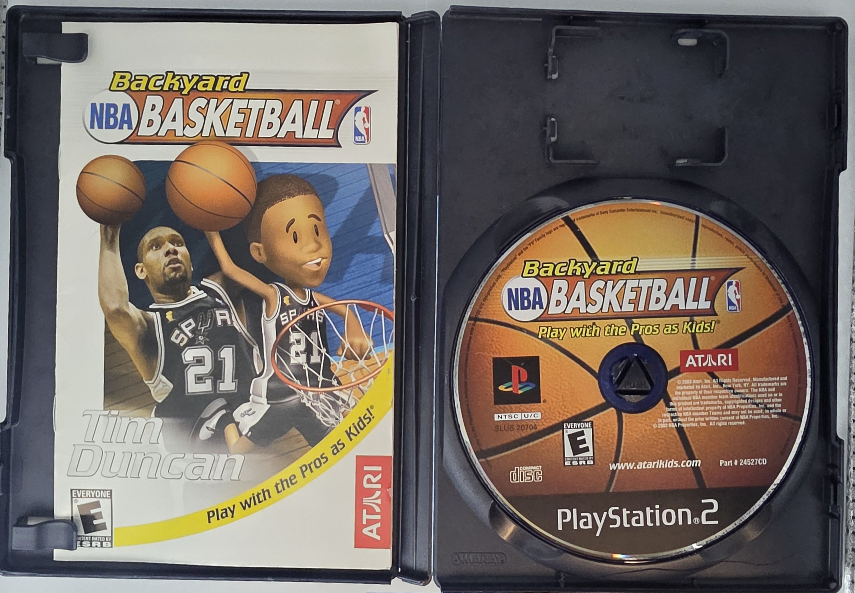 Backyard NBA Basketball PS2 CIB Tim Duncan Complete Game