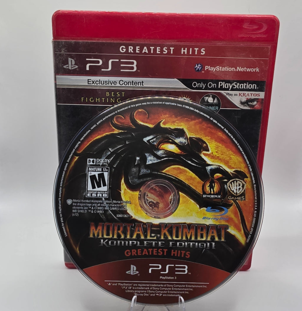Mortal Kombat Komplete Edition PlayStation 3 Case and Disc