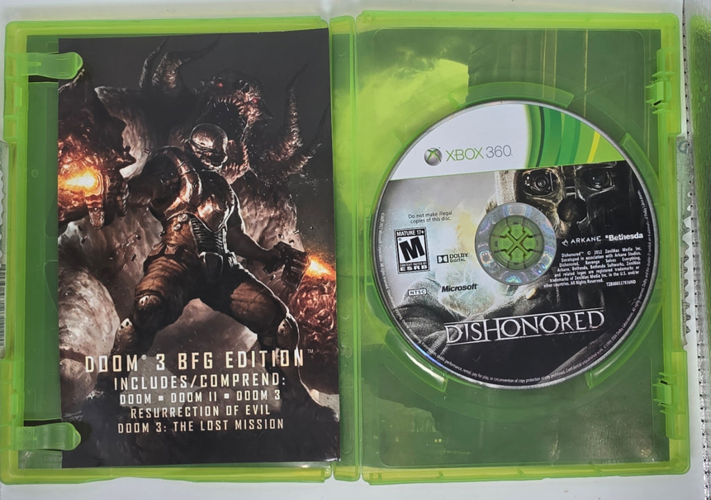 Dishonored Xbox 360 Case and Disc Tested Working