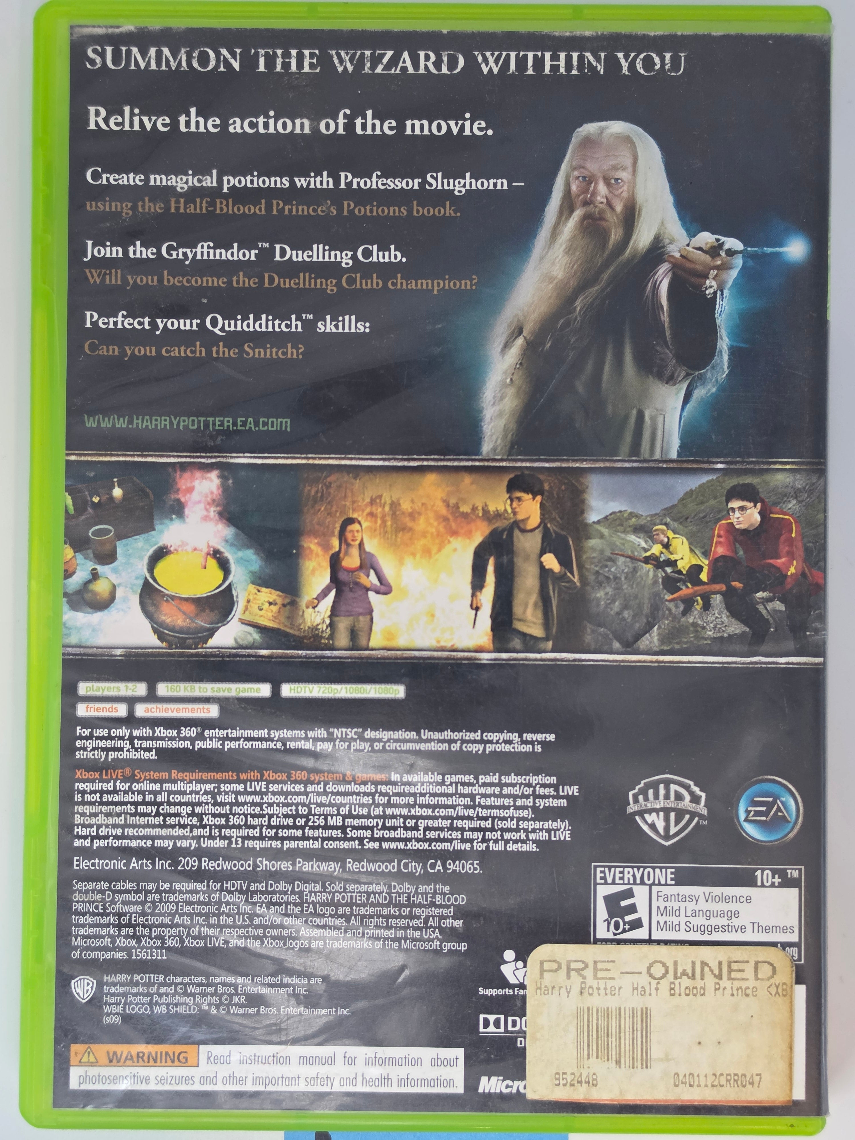 Harry Potter and the Half-Blood Prince Xbox 360 CIB Complete Case Manual