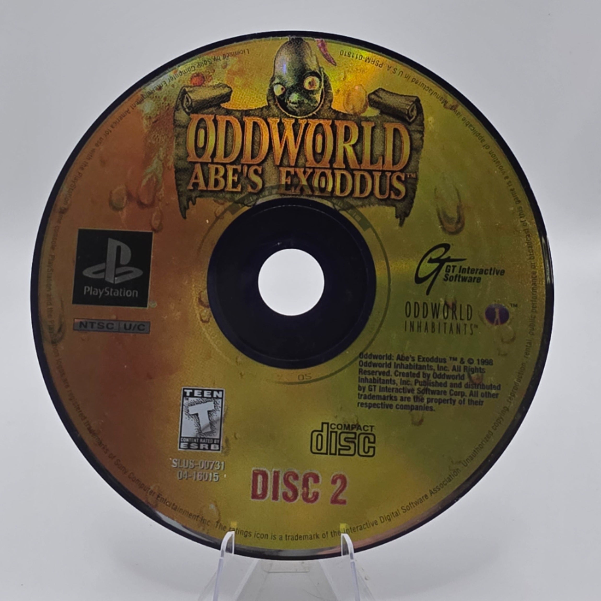 Oddworld Abe's Exoddus PlayStation Case and Disc