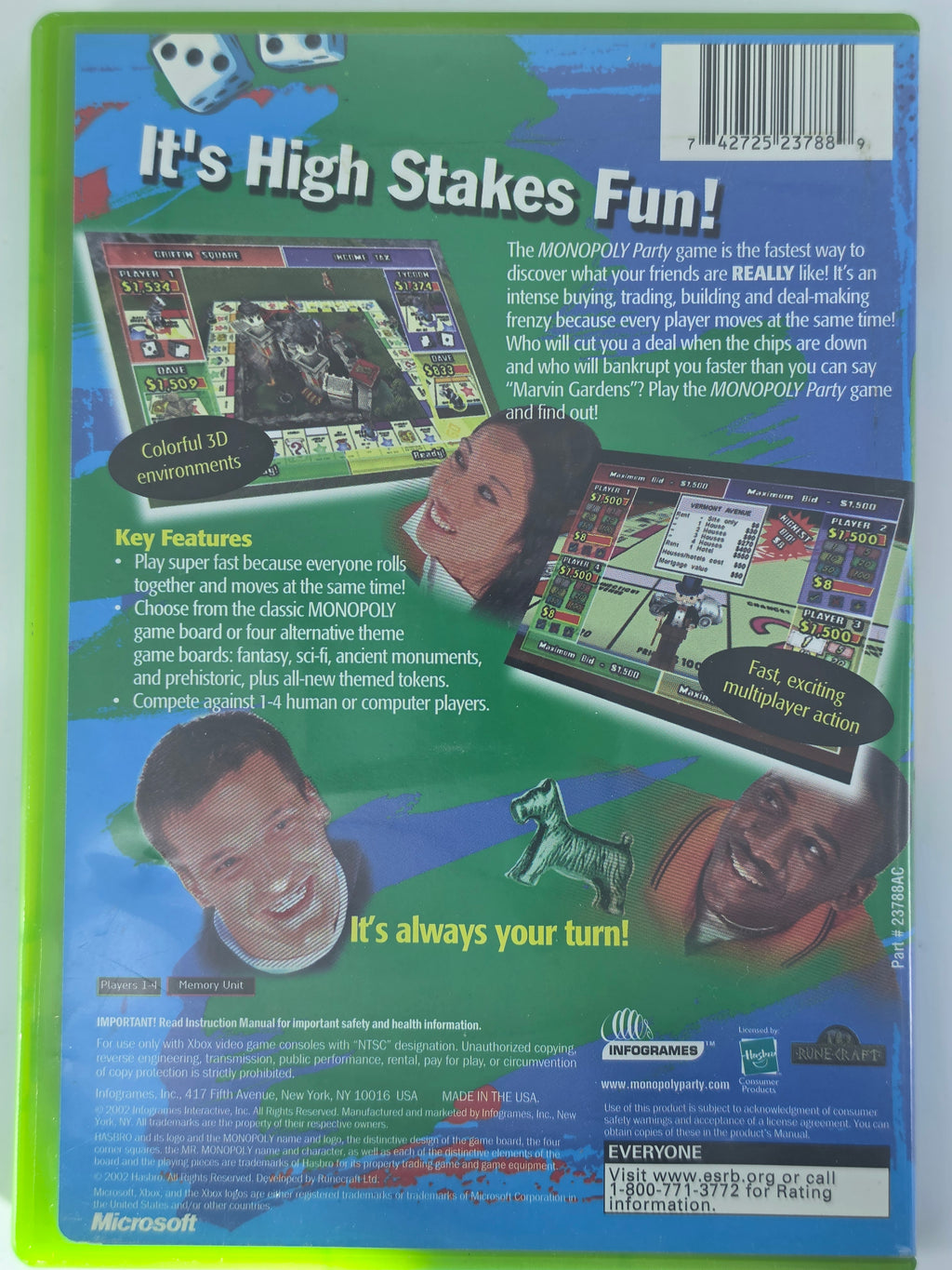 Monopoly Party Xbox CIB Complete Original Case Manual Disc