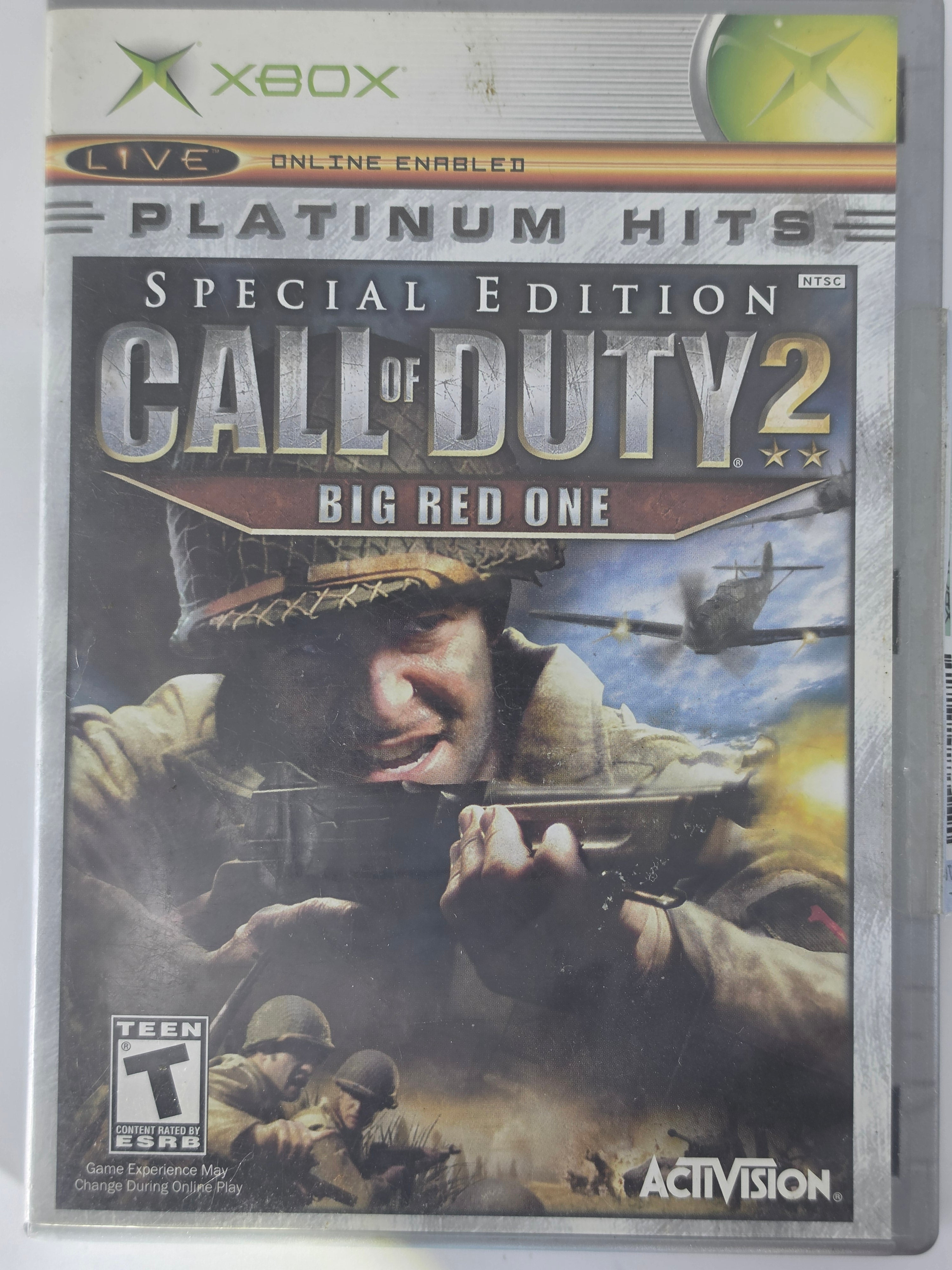 Call of Duty 2 Big Red One Xbox Platinum Hits Case & Disc