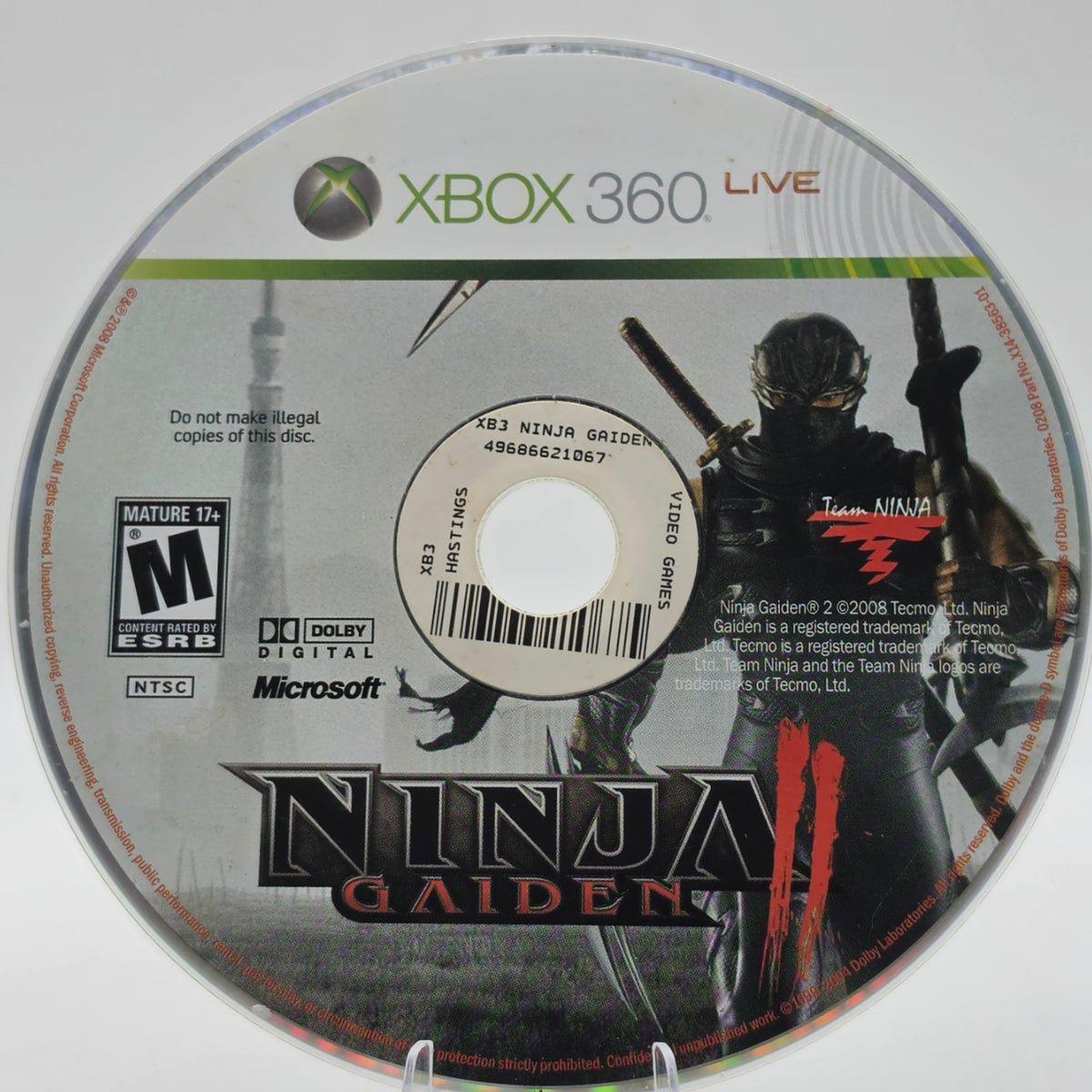 Ninja Gaiden II Xbox 360 Disc Only Tested Working