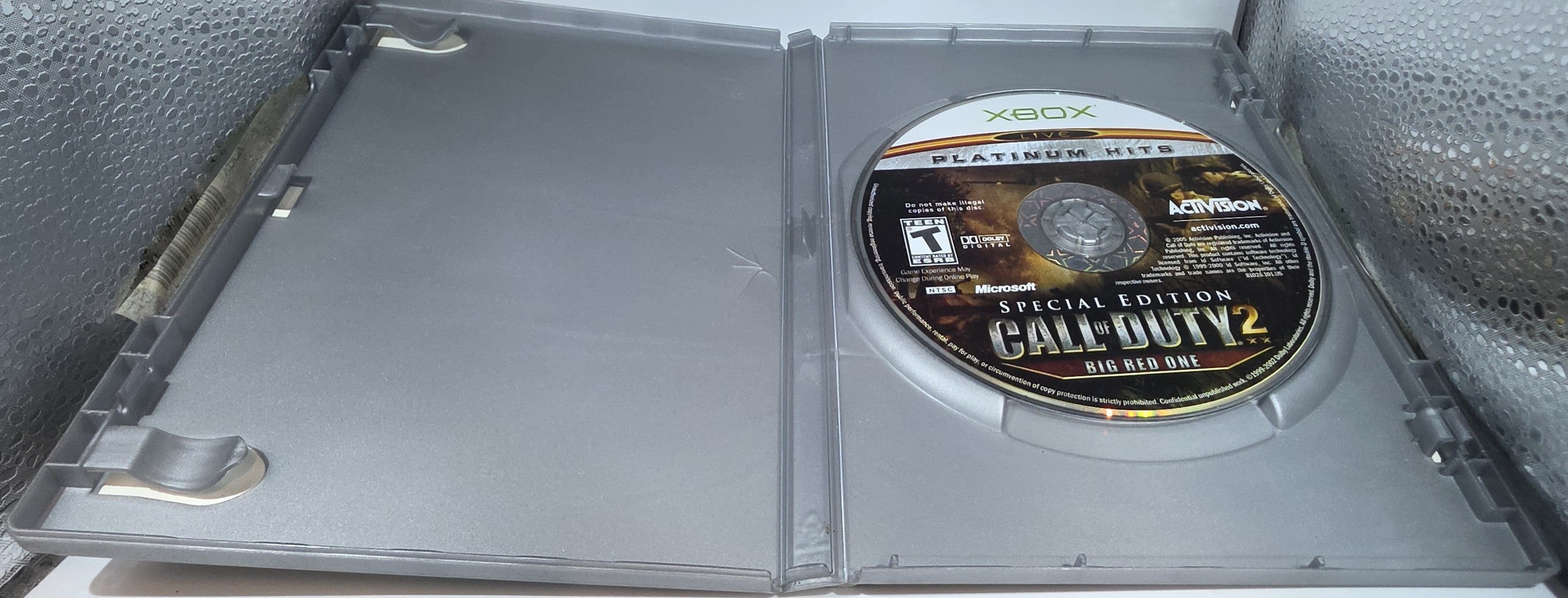 Call of Duty 2 Big Red One Xbox Platinum Hits Case & Disc