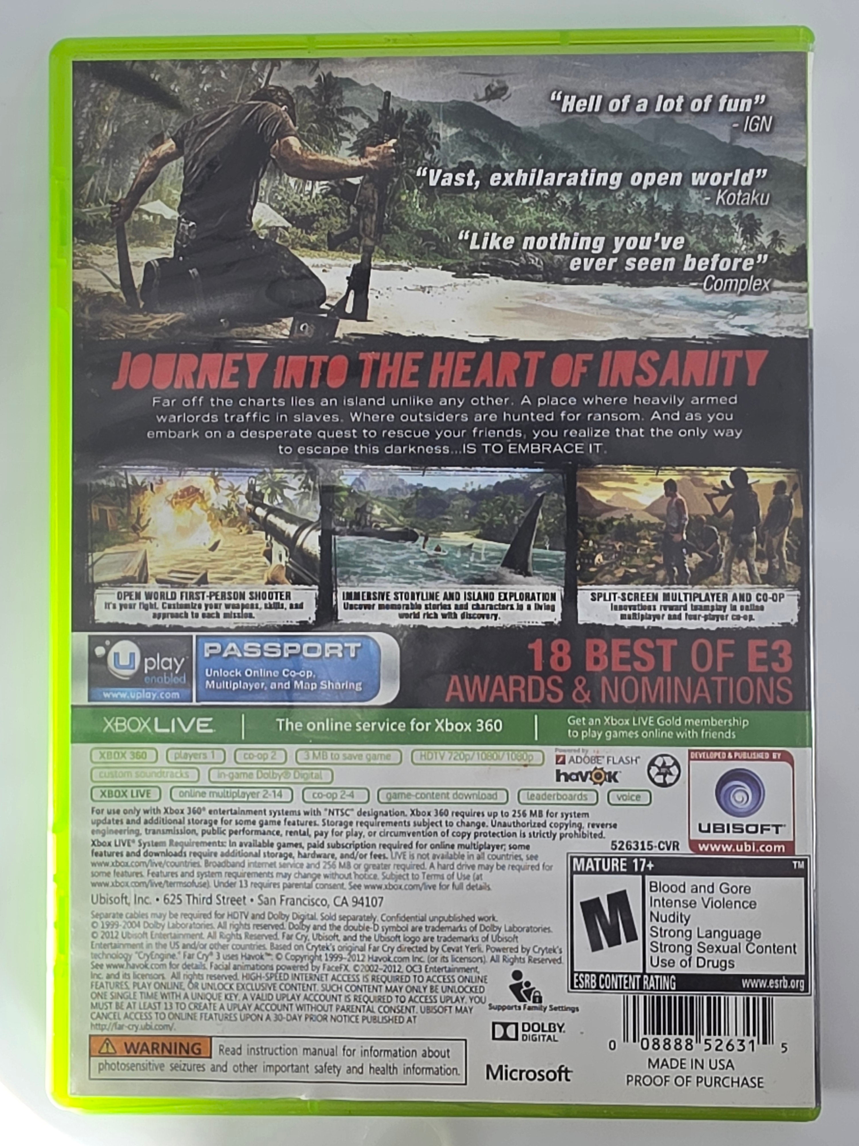 Far Cry 3 Xbox 360 CIB Complete In Box