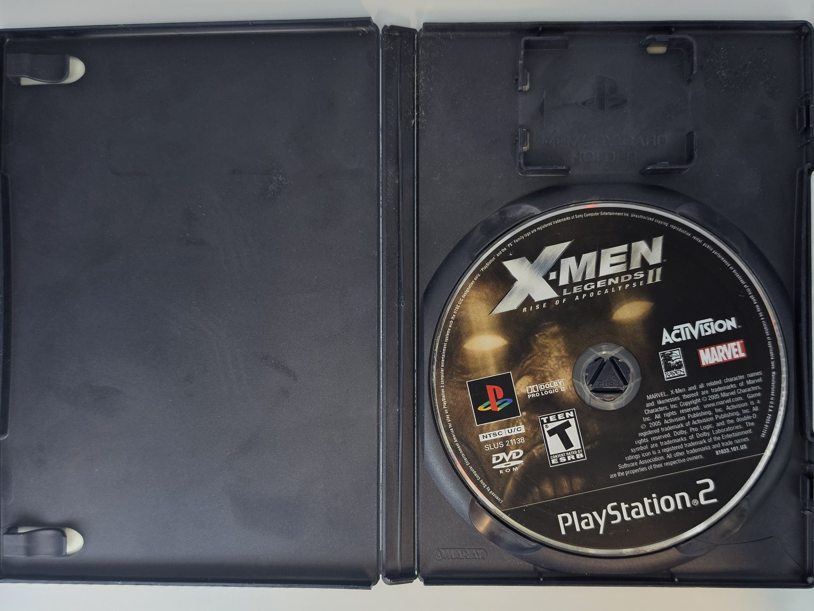 X-Men Legends II Rise of Apocalypse PS2 Box + Game Marvel Activision
