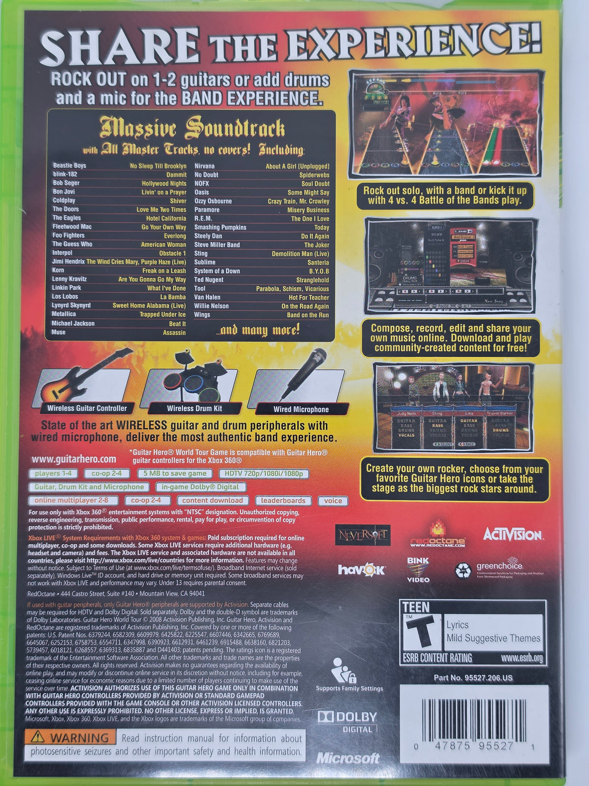 Guitar Hero World Tour Xbox 360 CIB Tested Working