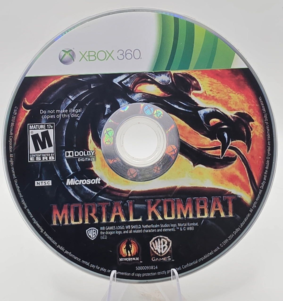 Mortal Kombat Xbox 360 Disc Only Tested Working