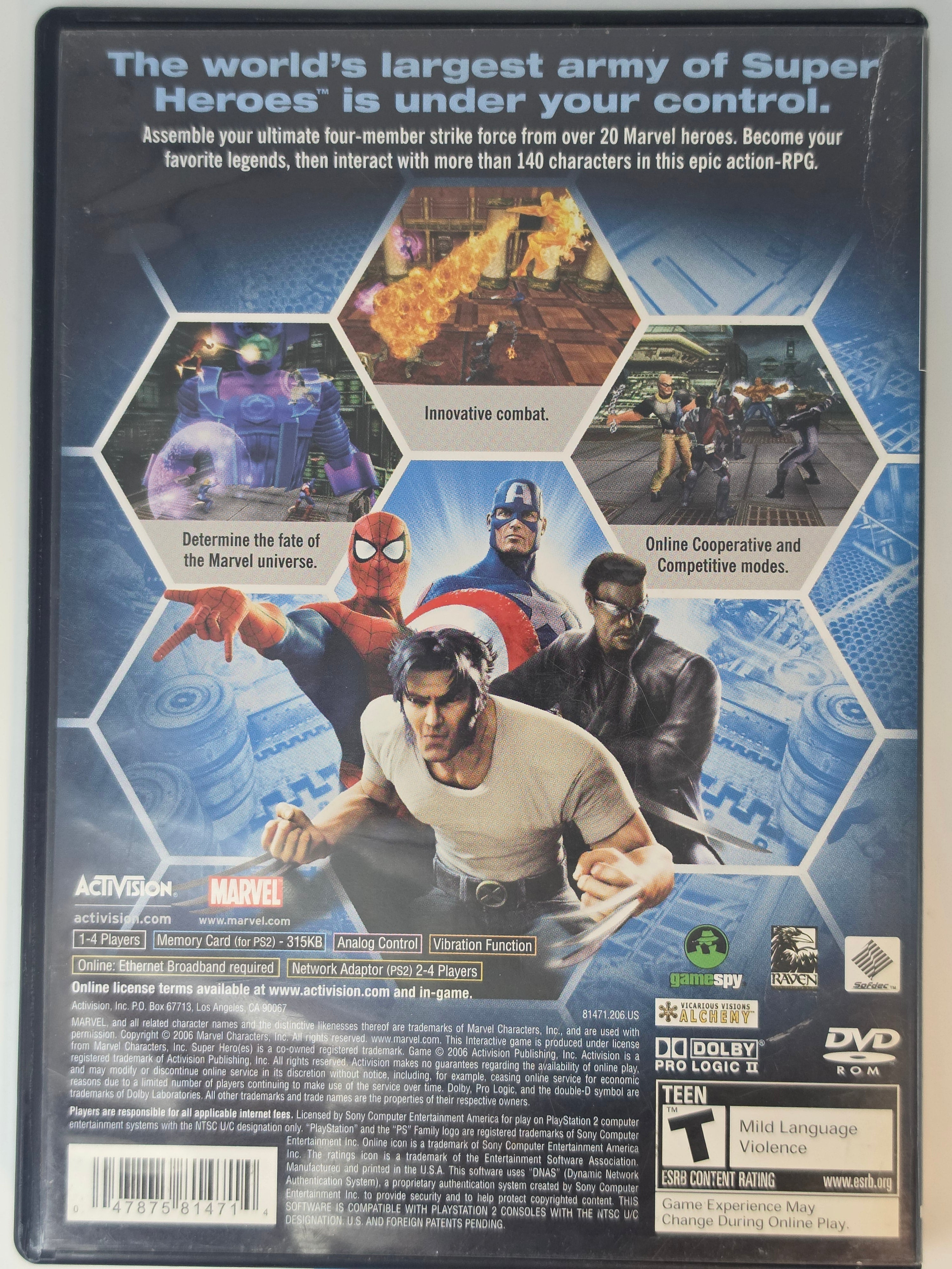 Marvel Ultimate Alliance PS2 Box + Game Complete CIB Action RPG