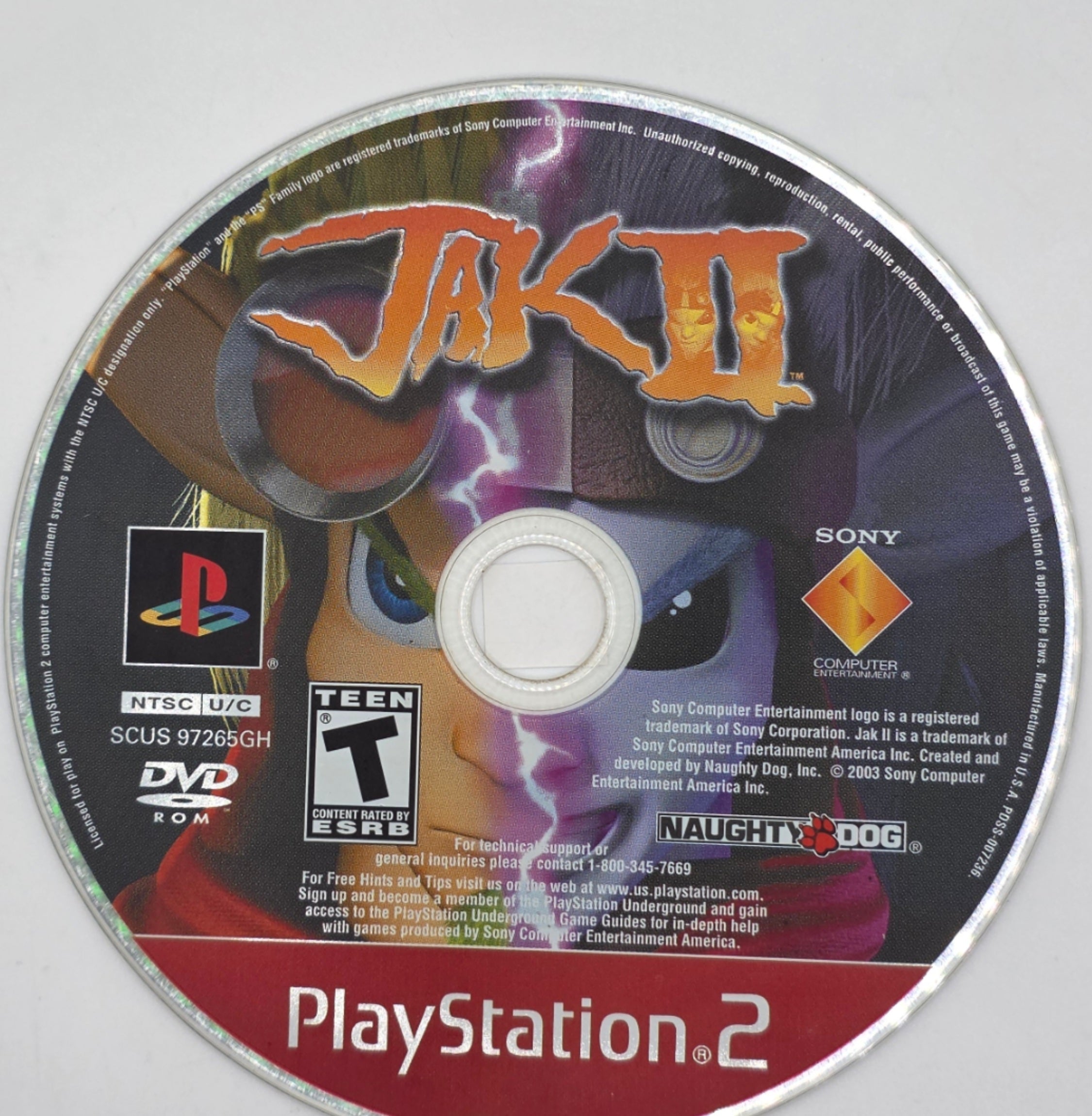 Jak II PS2 PlayStation 2 Disc Only Action Adventure Game