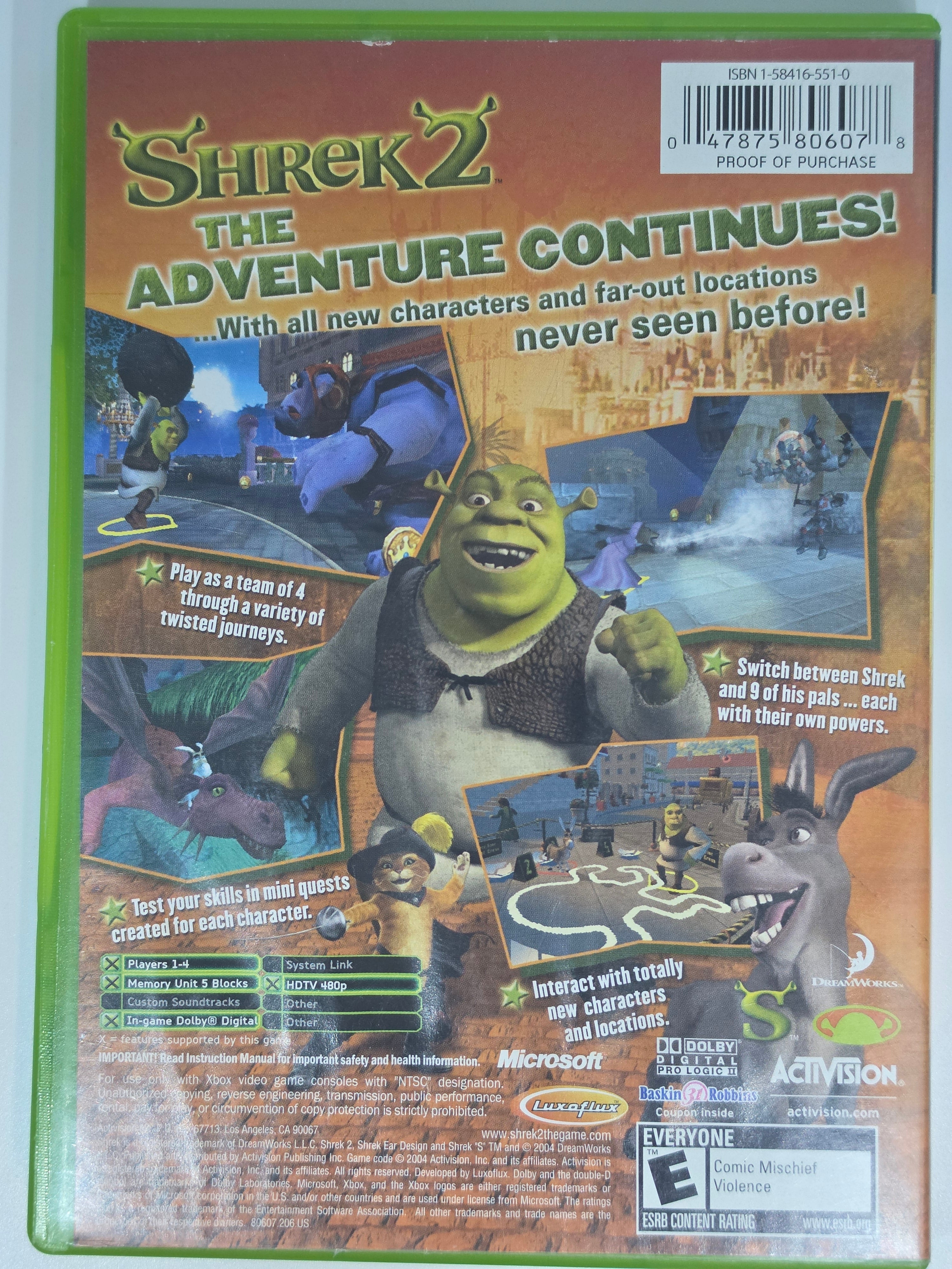 Shrek 2 Xbox Complete Box + Game Activision