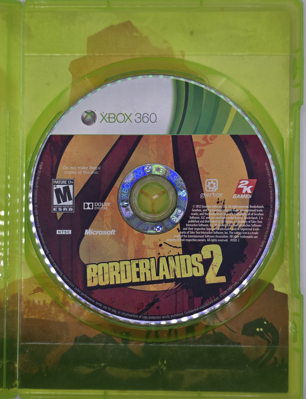 Borderlands 2 Xbox 360 Box + Game
