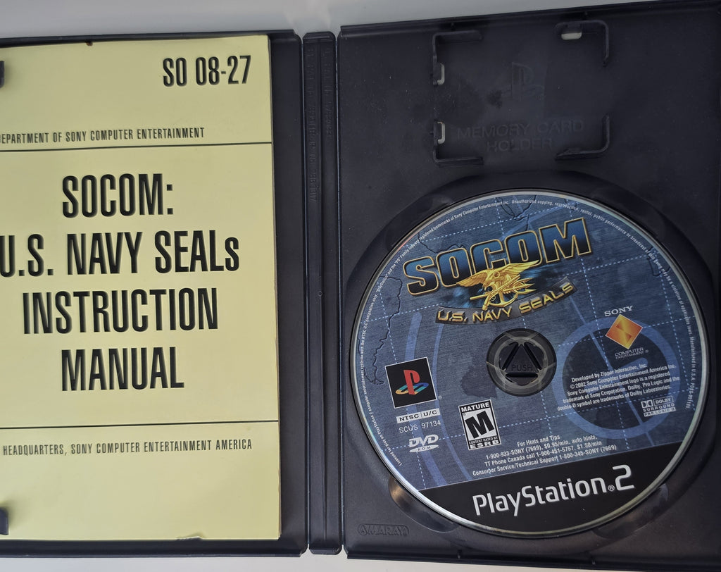 SOCOM U.S. Navy SEALs PS2 CIB Complete Case Manual Disc