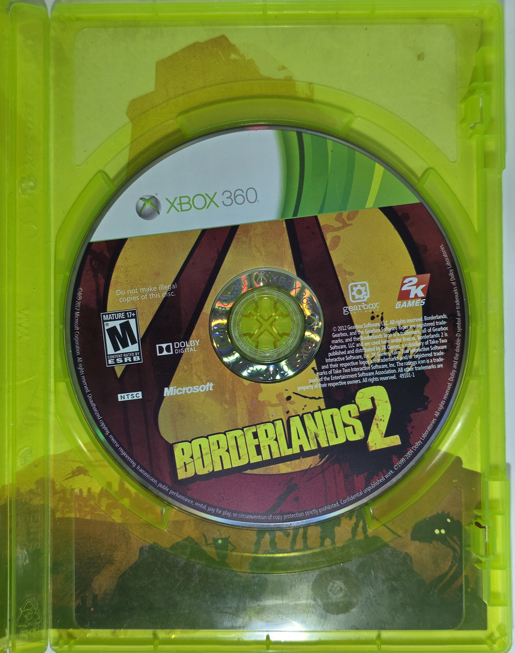 Borderlands 2 Xbox 360 Box + Game
