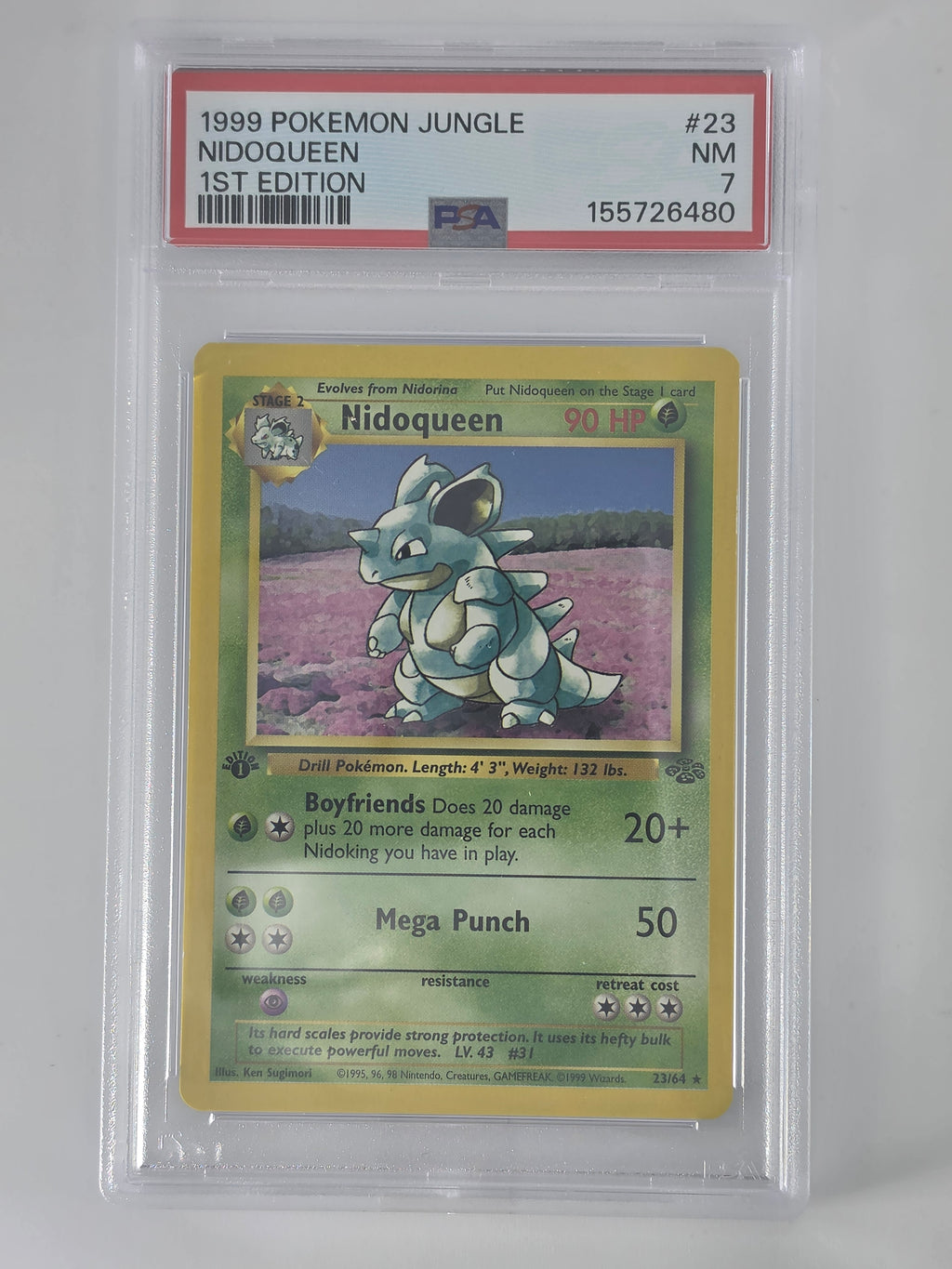 1999 Pokemon Jungle Nidoqueen 1st Edition PSA 7 #23 Near Mint