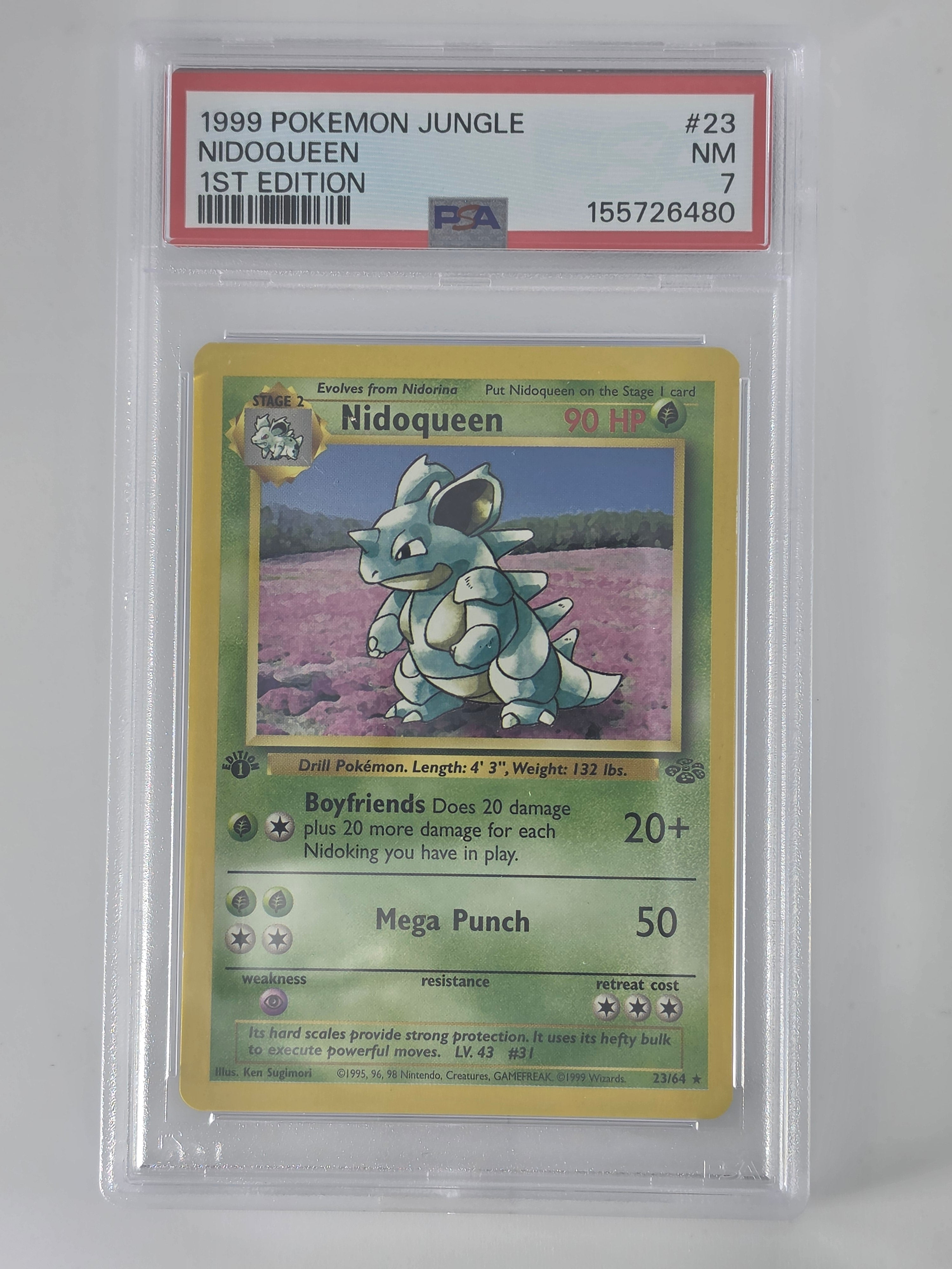 1999 Pokemon Jungle Nidoqueen 1st Edition PSA 7 #23 Near Mint