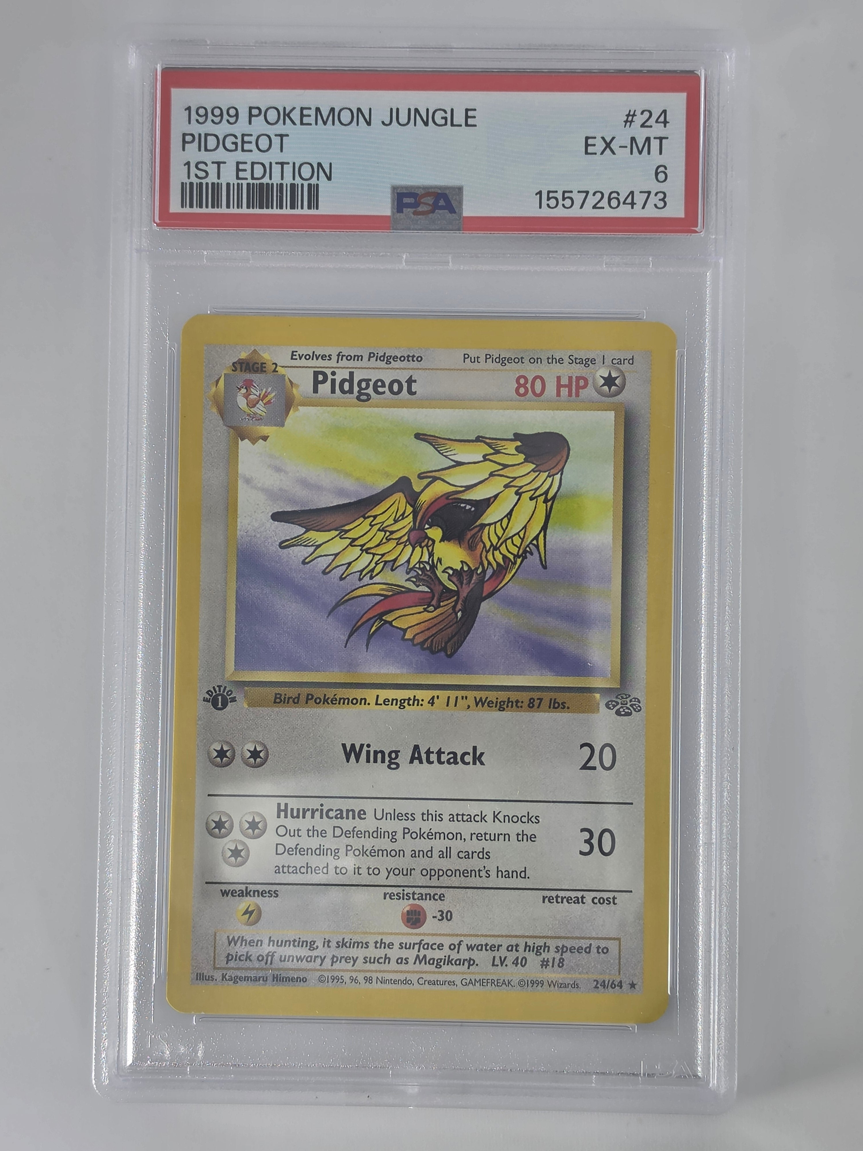 1999 Pokemon Jungle Pidgeot 1st Edition PSA 6 EX-MT #24