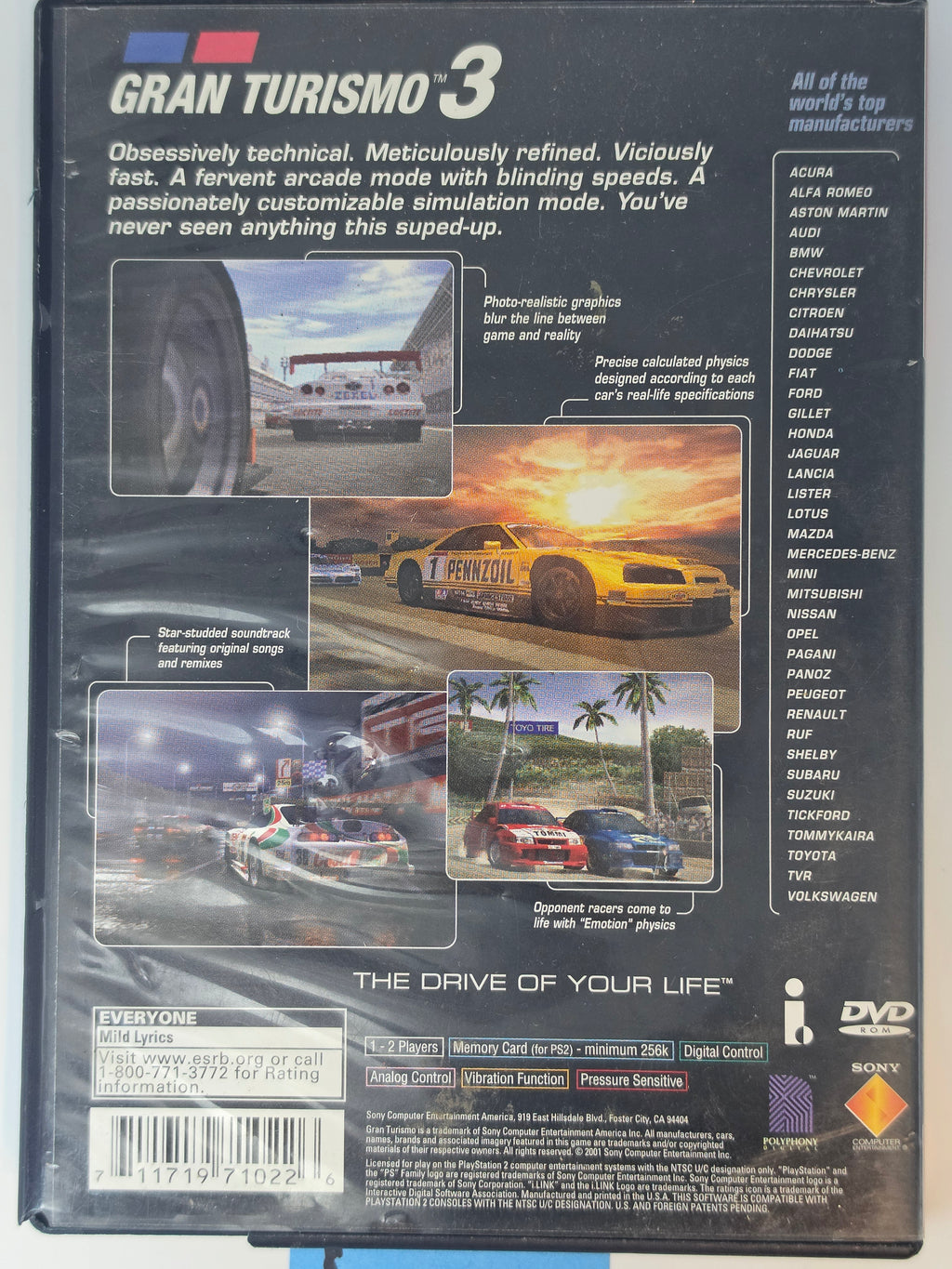 Gran Turismo 3 A-spec PS2 CIB Greatest Hits Racing Game