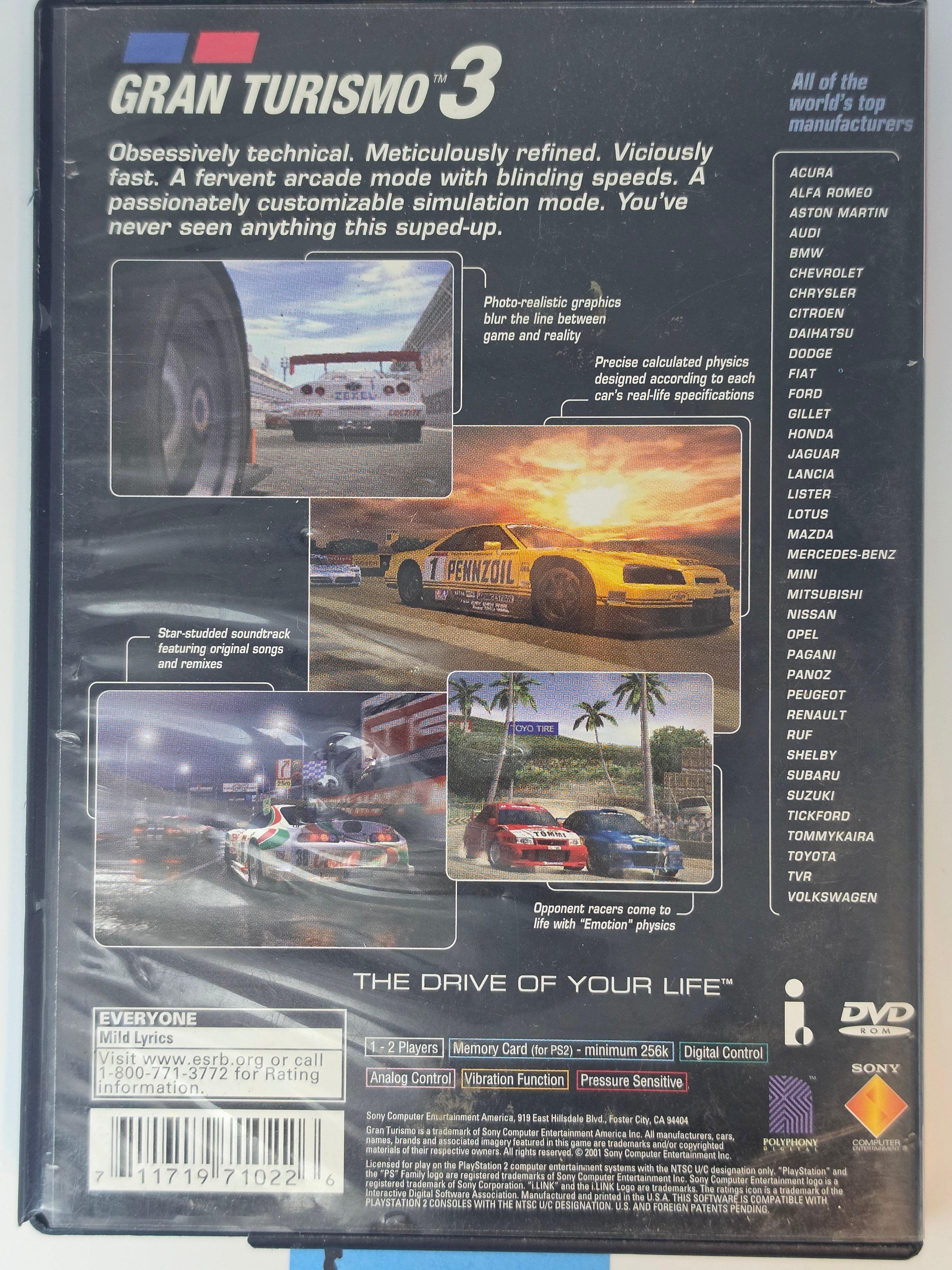 Gran Turismo 3 A-spec PS2 CIB Greatest Hits Racing Game