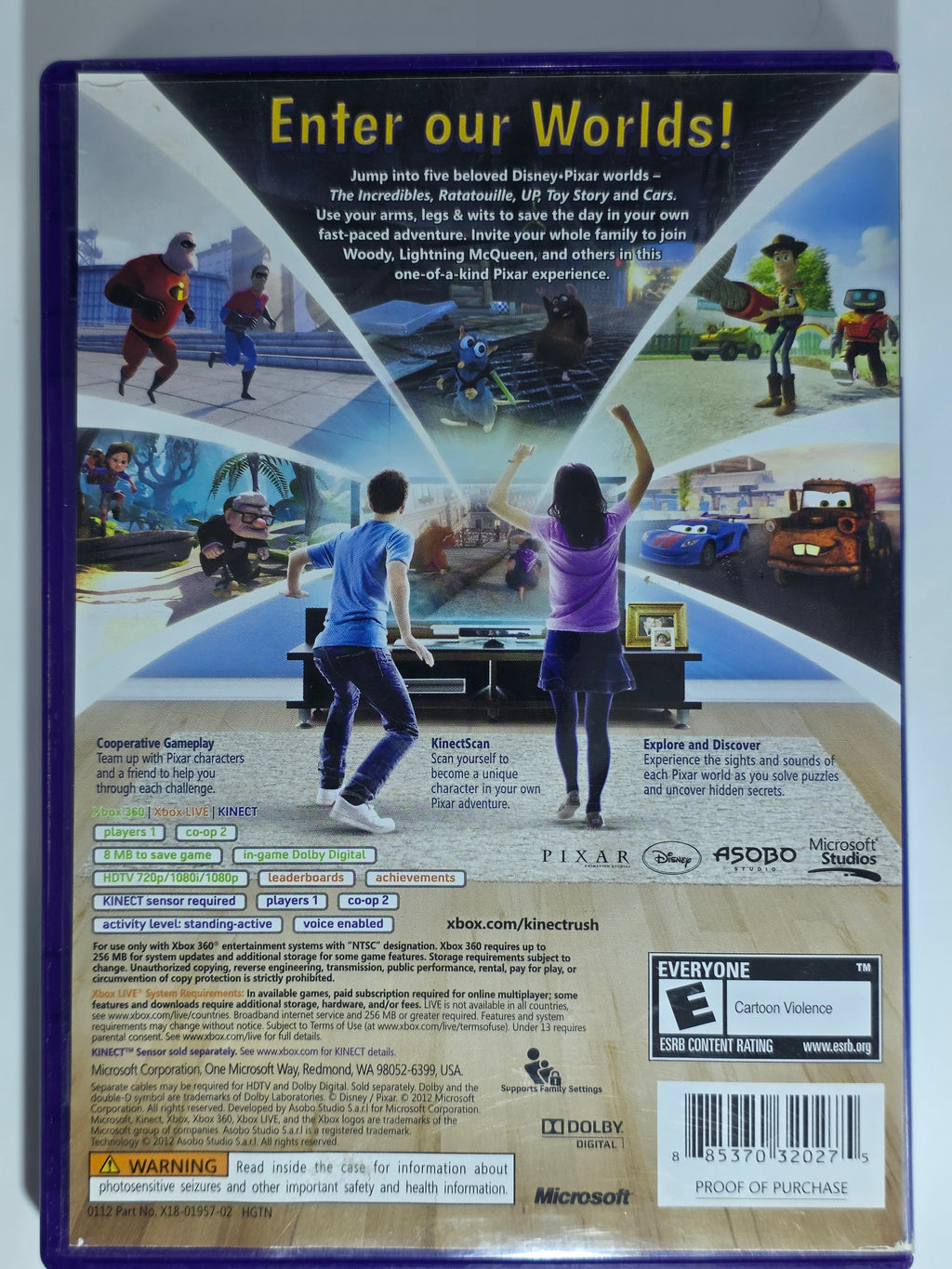 Kinect Rush A Disney Pixar Adventure Xbox 360 Box + Game