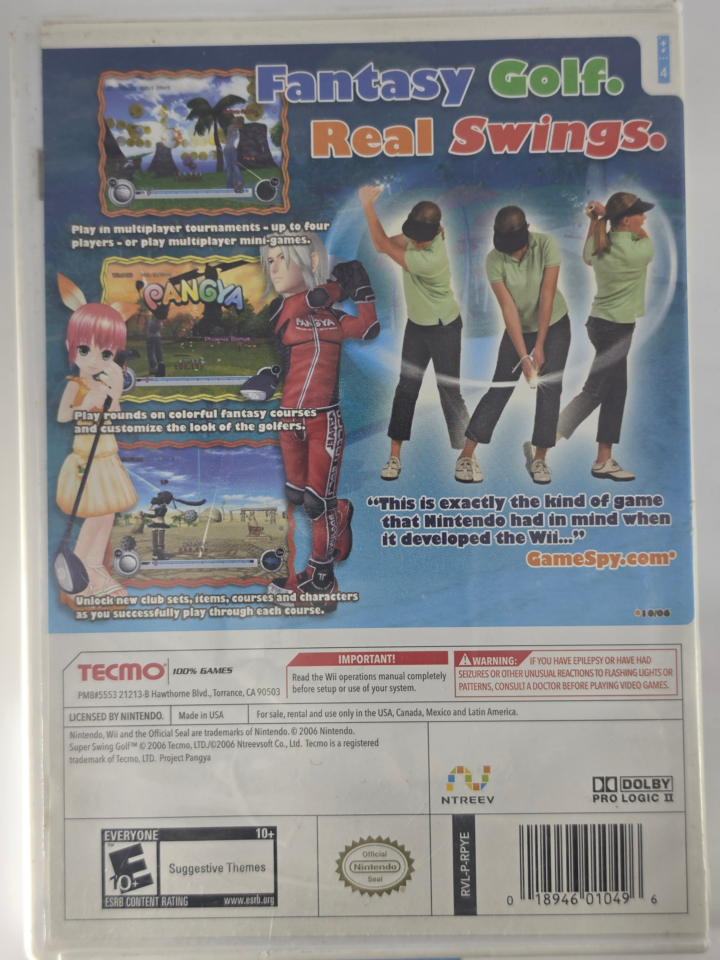 Super Swing Golf Wii CIB Complete Case Manual Disc