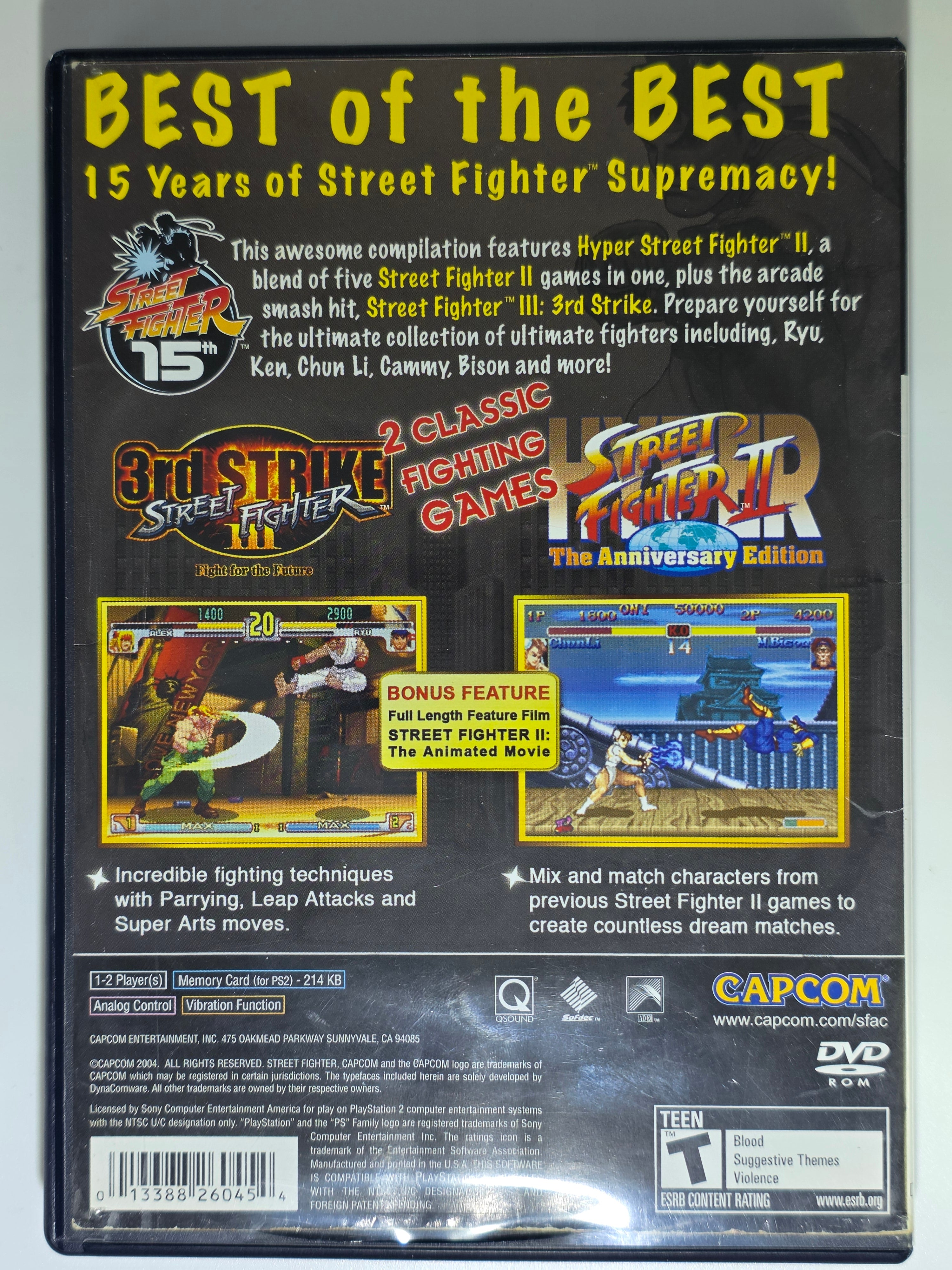 Street Fighter Anniversary Collection PS2 CIB Complete In Box